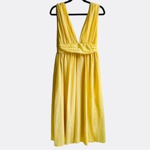 Lulus Divine Dahlia Midi Dress Yellow Medium